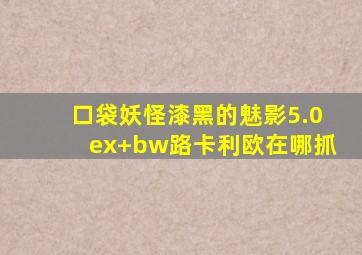 口袋妖怪漆黑的魅影5.0ex+bw路卡利欧在哪抓