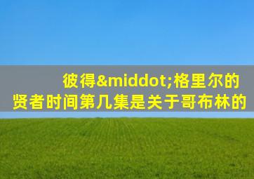 彼得·格里尔的贤者时间第几集是关于哥布林的